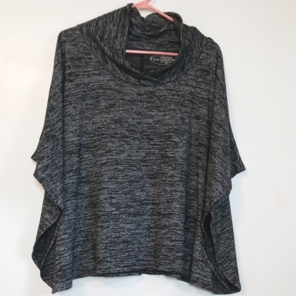 Soma Black Heathered Poncho Top - Picture 1 of 6
